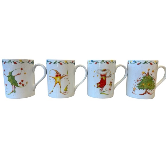 Department 56 Other - DEPT 56 Christmas Krinkles 4 Mug Set #37958 Vintage NWT Patience Brewster